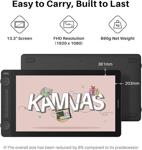 Huion Kamvas 13 (Gen 3) رسم قرص مع الشاشة والقلم الخالي من البطارية PW600L in Saudi Arabia
