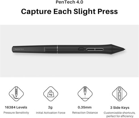 HUION Kamvas 13 (Gen 3) Drawing Tablet with Screen, Battery-Free Pen PW600L and 10 Pack Replacement Nibs PN06 in Saudi Arabia