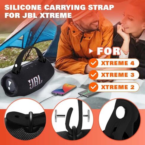 حزام مقبض سيليكون قابل للإزالة لـ JBL Xtreme 4/Xtreme 3/Xtreme 2 مكبر صوت بلوتوث المحمول - يحمل ملحقات حزام مقبض مكبرات الصوت المضادة للانزلاق in Kuwait