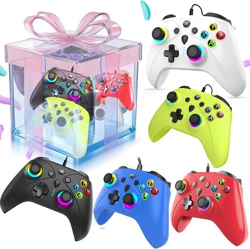 Enstixsm Mystery Blind Box ، وحدة تحكم اللعبة السلكية لـ PS4 ، الكمبيوتر الشخصي ، التبديل ، OLED ، Lite ، مشغلات عصا التحكم في القاعة ، بدون انجراف ، توربو ، أزرار خلفية ، اهتزاز مزدوج ، كابل 8.2 قدم ، (لون عشوائي) in Kuwait
