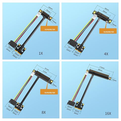 Miniature PCIe to 1X 4X 8X 16X Wireless Networking Card Sound Card Connection Miniature PCIE to PCIE Extension Cable in Kuwait