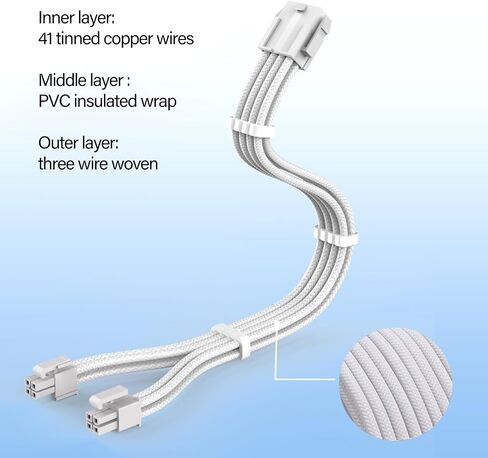 Color CPU 8pin to 4+4pin Detachable Male Extension Cable 11.8inch for Motherboards Power Supplies CPU 8Pins Cord in Saudi Arabia