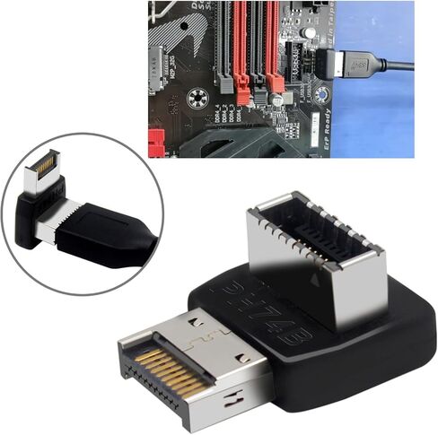 90 درجة USB النوع E محول USB 3.1 لوحة موصلات داخلية الأمامية محول 10 جيجابت في الثانية PH74A/PH74B تثبيت in Kuwait