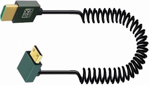 Premium 8K HDTV to Small HDTV Connectors Cable for Seamlessly Video&Sound Transmission Flexible Coiled Extension Cable in Saudi Arabia