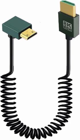 Premium 8K HDTV to Small HDTV Connectors Cable for Seamlessly Video&Sound Transmission Flexible Coiled Extension Cable in Saudi Arabia