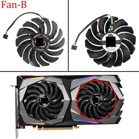 Video Card Fan Compatible with RTX 2060 X 87MM PLD09210S12HH RTX2060 Graphics Card Replacement Fan(Fan - B) in Saudi Arabia