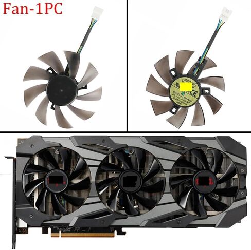 Video Card Fan Replacement Compatible with RX 5700 XT Red Devil 8GB GDDR6 85MM T129215SU RX5700XT Graphics Card Cooling Fan(Fan - 3PCS) in Saudi Arabia
