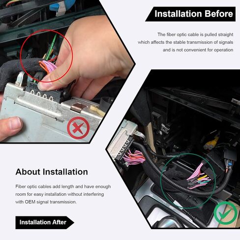 PEMP Most Retrofit Optical Cable Male to Female Connector Wire Stift Compatible for BMW Mercedes Audi CarPlay Linux Android Sceen MMI Box, 26cm Most Fiber Optic Extension Cable in Kuwait