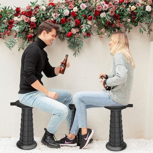 2025 Upgraded XXL Collapsible Stool with Cushion 20.4", 200Kg Max Weight, Wider & Taller Pop Up Seat, Heavy Duty Portable Retractable Folding Stool or Travel Foot Rest, Gift for Camping & Outdoors in Saudi Arabia