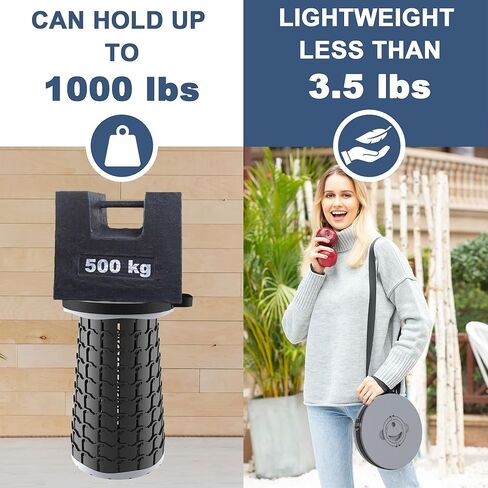 2025 Upgraded XXL Collapsible Stool with Cushion 20.4", 200Kg Max Weight, Wider & Taller Pop Up Seat, Heavy Duty Portable Retractable Folding Stool or Travel Foot Rest, Gift for Camping & Outdoors in Kuwait