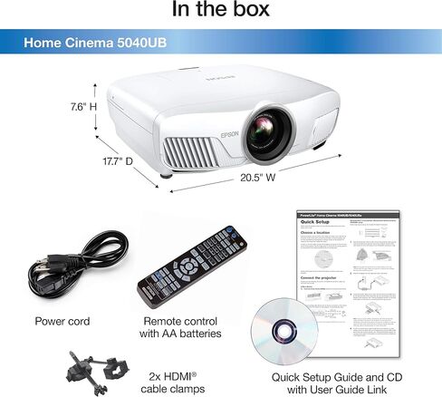Epson Home Cinema 5040UB 3LCD Home Theater Projector with 4K Enhancement, HDR10, 100% Balanced Color and White Brightness, Ultra Wide DCI-P3 Color Gamut and UltraBlack Contrast in Saudi Arabia