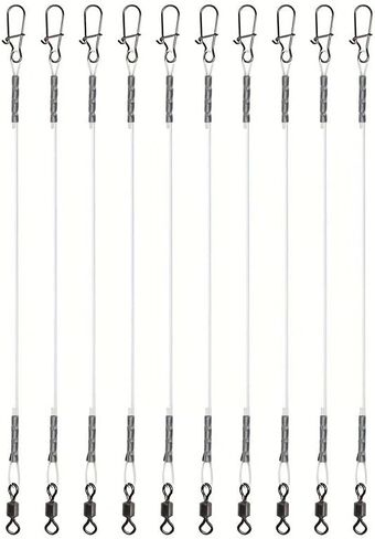 Pack of 20 Fishing Leader Line with Swivels and Fluorocarbon Leader Set for Freshwater Saltwater Fluorocarbon Fishing Dropshipping in Saudi Arabia