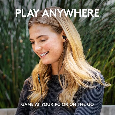 Logitech G333 Gaming Earphones with Dual Audio Drivers, in-line mic and Volume Control, Compatible with PC/PS/Xbox/Nintendo/Mobile with 3.5mm Aux or USB-C Port - Black in Saudi Arabia