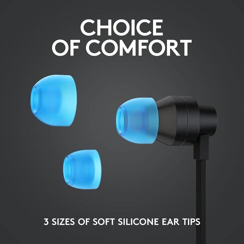 Logitech G333 Gaming Earphones with Dual Audio Drivers, in-line mic and Volume Control, Compatible with PC/PS/Xbox/Nintendo/Mobile with 3.5mm Aux or USB-C Port - Black in Saudi Arabia