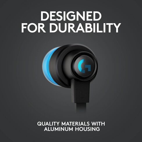 Logitech G333 Gaming Earphones with Dual Audio Drivers, in-line mic and Volume Control, Compatible with PC/PS/Xbox/Nintendo/Mobile with 3.5mm Aux or USB-C Port - Black in Saudi Arabia