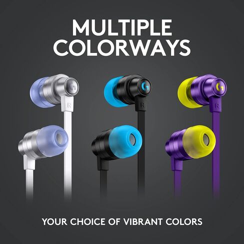 Logitech G333 Gaming Earphones with Dual Audio Drivers, in-line mic and Volume Control, Compatible with PC/PS/Xbox/Nintendo/Mobile with 3.5mm Aux or USB-C Port - Black in Saudi Arabia