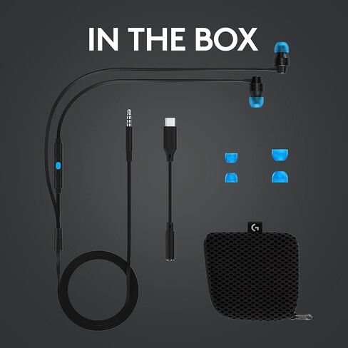 Logitech G333 Gaming Earphones with Dual Audio Drivers, in-line mic and Volume Control, Compatible with PC/PS/Xbox/Nintendo/Mobile with 3.5mm Aux or USB-C Port - Black in Saudi Arabia