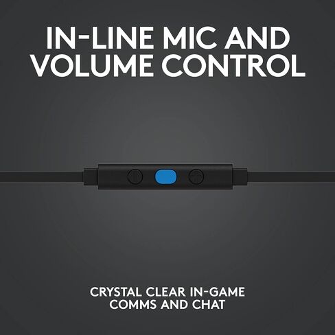 Logitech G333 Gaming Earphones with Dual Audio Drivers, in-line mic and Volume Control, Compatible with PC/PS/Xbox/Nintendo/Mobile with 3.5mm Aux or USB-C Port - Black in Saudi Arabia