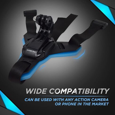 Action Pro™ Helmet Chin Mount Strap Compatible with GoPro Hero 12 11 10 9 8 7 6 5 4 SJCAM DJI Osmo Insta 360 and All Action Cameras (Blue) in Saudi Arabia