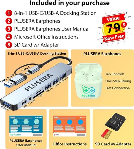 ASUS 14" FHD Laptop Computer, 4-Core Intel Pentium, Windows 11 Pro with Microsoft Office Lifetime Suite, 4GB RAM 576GB Storage (256GB SSD + 256GB Docking Station +64GB eMMC), PLUSERA Earphones, Black in Saudi Arabia