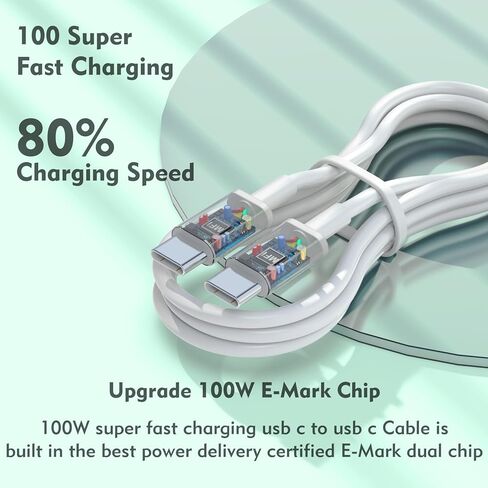 USB C to USB C Cable 60W 6 FT USB Type C Fast Charging Cable for i-Phone 16/16 Plus/16 Pro Max/15/15 Plus/15 Pro Max, Mac-Book Pro, iPad Pro Air in Saudi Arabia