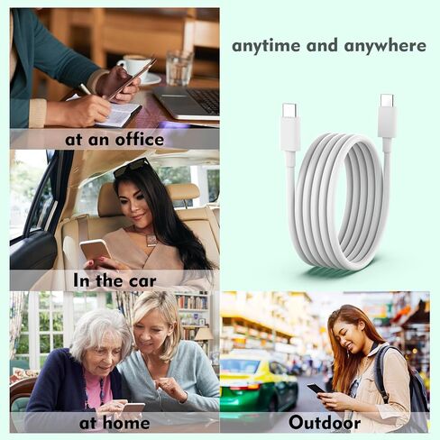 USB C to USB C Cable 60W 6 FT USB Type C Fast Charging Cable for i-Phone 16/16 Plus/16 Pro Max/15/15 Plus/15 Pro Max, Mac-Book Pro, iPad Pro Air in Saudi Arabia