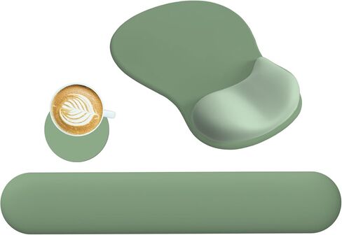 راحة معصم لوحة المفاتيح Dinky ، وسادة الماوس مع قاعدة PU غير المنقولة ، ورغوة الذاكرة سهلة كتابة المعصم Mousepad لمكتب ألعاب الكمبيوتر المحمول للكمبيوتر ، Mocha بني in Kuwait