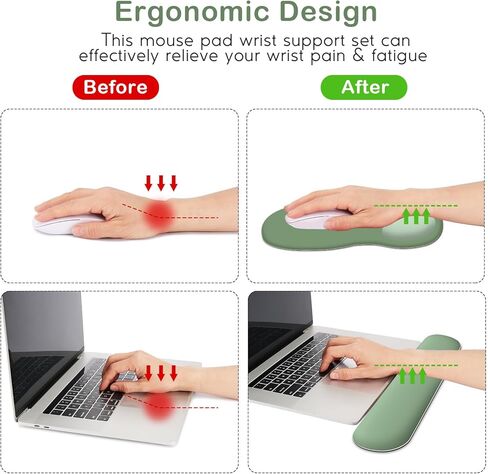 راحة معصم لوحة المفاتيح Dinky ، وسادة الماوس مع قاعدة PU غير المنقولة ، ورغوة الذاكرة سهلة كتابة المعصم Mousepad لمكتب ألعاب الكمبيوتر المحمول للكمبيوتر ، Mocha بني in Kuwait