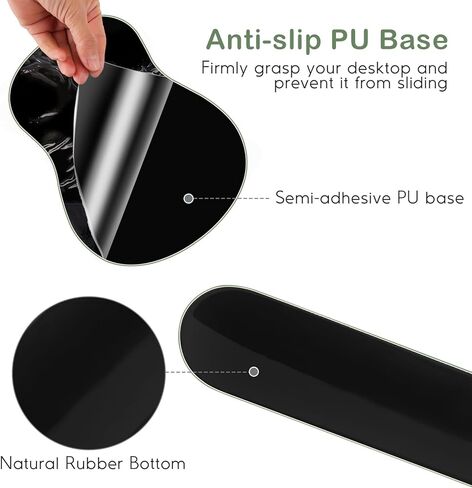 راحة معصم لوحة المفاتيح Dinky ، وسادة الماوس مع قاعدة PU غير المنقولة ، ورغوة الذاكرة سهلة كتابة المعصم Mousepad لمكتب ألعاب الكمبيوتر المحمول للكمبيوتر ، Mocha بني in Kuwait