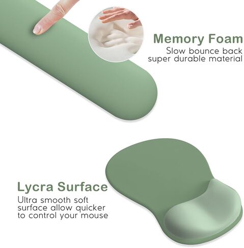 راحة معصم لوحة المفاتيح Dinky ، وسادة الماوس مع قاعدة PU غير المنقولة ، ورغوة الذاكرة سهلة كتابة المعصم Mousepad لمكتب ألعاب الكمبيوتر المحمول للكمبيوتر ، Mocha بني in Kuwait