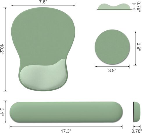 راحة معصم لوحة المفاتيح Dinky ، وسادة الماوس مع قاعدة PU غير المنقولة ، ورغوة الذاكرة سهلة كتابة المعصم Mousepad لمكتب ألعاب الكمبيوتر المحمول للكمبيوتر ، Mocha بني in Kuwait