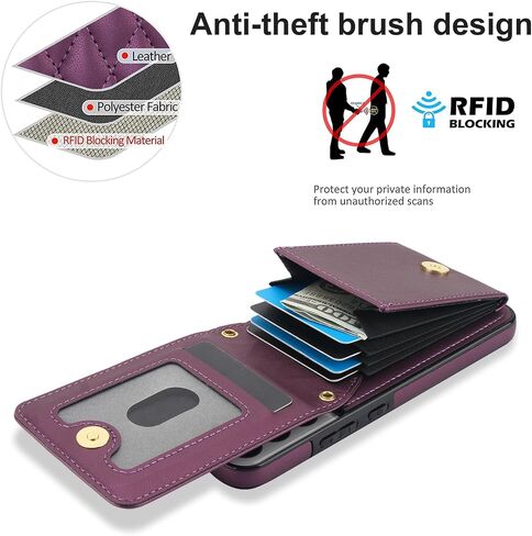 Phone Case for Samsung Galaxy S22 5G Wallet Cover with Tempered Glass Screen Protector Credit Slot Card Holder Crossbody Strap Stand RFID Blocking S 22 22S 4G G5 6.1 inch Women Men Girls Rose Gold in Saudi Arabia