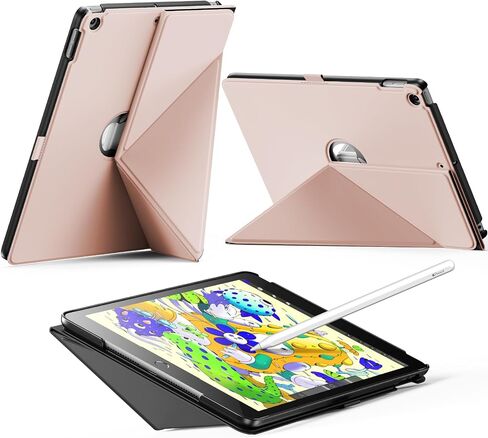 INFILAND Case for iPad 10.2 Inch 9th/8th/7th Generation, Slim Foldable Book-Style Cover with Horizontal and Vertical Stand, Protective Case for iPad 10.2 (2021/2020/2019) (Black) in Saudi Arabia
