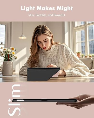 INFILAND Case for iPad 10.2 Inch 9th/8th/7th Generation, Slim Foldable Book-Style Cover with Horizontal and Vertical Stand, Protective Case for iPad 10.2 (2021/2020/2019) (Black) in Saudi Arabia
