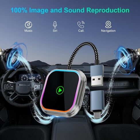 2025 محول CarPlay اللاسلكي 2-في 1 لـ iPhone & Android Auto ، يحولون سلكية إلى carplay اللاسلكية ، محول carplay متوافق مع 800+ طرازات سيارة (2016+) ، iPhone iOS 10+ & Android أجهزة in Saudi Arabia