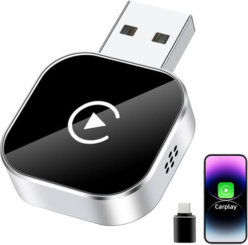 محول CarPlay اللاسلكي لـ iPhone ، قم بتحويل سلكية إلى محول CarPlay اللاسلكي ، وحجم صغير مع كابل التمديد USB و USB-C/Type-C ، والتحكم المستقر في السيارة ولا تأخير (فقط لأجهزة iPhone) in Kuwait