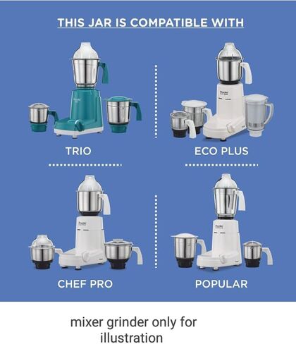 Wonder Star Preeti Mixer Grinder Jar 500ml المتوافق مع Preethi Mg 146 ، ورقة زرقاء ، Eco ، Chef Pro والعديد من الغطاء من نوع القبة || in Kuwait