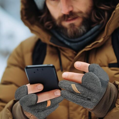 Palmyth Magnetic Fleece Fishing Gloves Convertible 3 Cut Fingers Ice Fishing Warm for Cold Weather Photography in Saudi Arabia