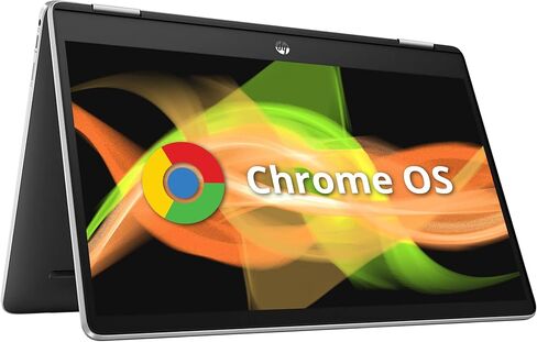 HP Chromebook X360 2-in-1 Laptop, 14" HD Touchscreen, Intel Celeron N4500, 4GB DDR4, 64GB eMMC, Intel UHD Graphics, 720P Webcam, Wi-Fi, Long Battery Life, Chrome OS, Silver (Renewed) in Saudi Arabia