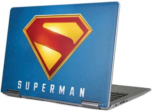 Skinit Decal Laptop Skin Compatible with Yoga 710 14in - Officially Licensed DC Comics Superman Logo Background Pattern Design in Saudi Arabia