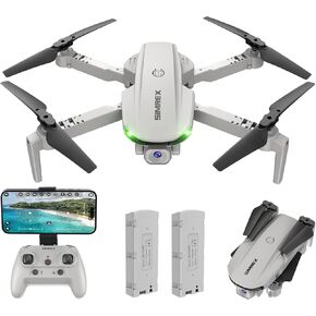 Drone With 1080P FPV Camera for Adults - Quadcopter Drone with Hover Stable, Foldable Mini Drones With One Key Start, Waypoint Fly, Headless Mode, Auto-Follow, 3D Flip, 3 Speeds, 2 Batteries, Easy for Beginners in Kuwait