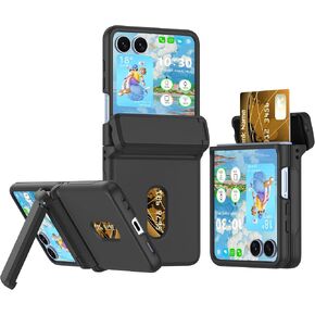 DAKORIE Case for Samsung Galaxy Z Flip 7 Case with Card Holder, Full Body Protector with Hinge Phone Cover for Samsung Galaxy Z Flip 7 5G 2025 - Black in Saudi Arabia