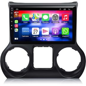 [8-Core 4+64G] Car Radio for Jeep Wrangler 2011 2012 2013 2014-10.1 inch IPS Touchscreen Android 13 Stereo - Wireless Carplay & Android Auto,GPS Navigation & Bluetooth, Back-up Camera & FM Radio in Kuwait