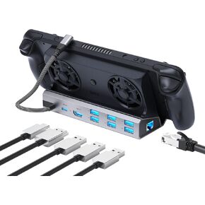 Legion Go/ROG Ally/Steam Deck Dock - 11-in-1 Docking Station Dual Cool Fans Steam, 4K@60Hz, 6 USB Ports, VGA, DP, 100W PD Charging, Gigabit Ethernet Fit for Steam Deck in Saudi Arabia