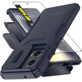 بالنسبة إلى Motorola Moto Edge 2024 Case مع حامي شاشة HD 1 وغطاء كاميرا الشريحة [الصف العسكري] قضية الهاتف الثقيلة الغطاء الوقائي المقاوم للصدمات الوعرة لـ Moto Edge 2024 (الأزرق) in Kuwait