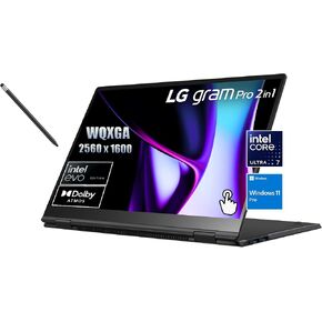 LG GRAM PRO 16 INCH 2-in-1 Business Business CAPTOP ، WQXGA IPS Touchnes ، Intel Evo Edition ، Intel Core Ultra 7 155H (16 Core to 4.8Ghz) ، Intel Arc ، 32GB RAM ، 1TB SSD ، Windows 11 Pro ، مع TMC Stylus Pen in Kuwait