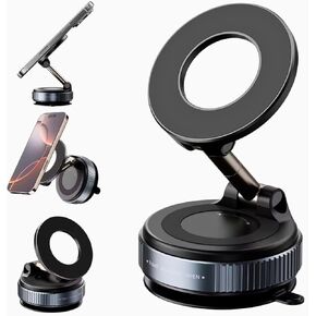 ArmiX 2026 Phone Holder for Car, 360°Adjustable Vacuum Magnetic Phone Holder Hands-Free Suction Cup Phone Mount Foldable Vacuum Phone Stand for All Phones & Car/Gym/Mirror/Shower/Smooth Surface in Saudi Arabia