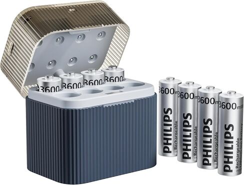 Philips قابلة لإعادة الشحن بطاريات AA مع الشاحن السريع 8 حزمة 1.5 فولت 3600MWH عالية السعة AA الإخراج الثابت in Kuwait