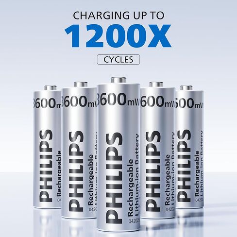 Philips قابلة لإعادة الشحن بطاريات AA مع الشاحن السريع 8 حزمة 1.5 فولت 3600MWH عالية السعة AA الإخراج الثابت in Kuwait