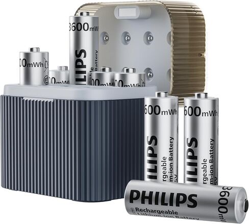 Philips قابلة لإعادة الشحن بطاريات AA مع الشاحن السريع 8 حزمة 1.5 فولت 3600MWH عالية السعة AA الإخراج الثابت in Kuwait